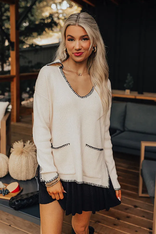 Small Town Romance Knit Sweater Top in French Vanilla sold by Impressions product image thumbnail 3