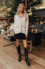 Small Town Romance Knit Sweater Top in French Vanilla sold by Impressions