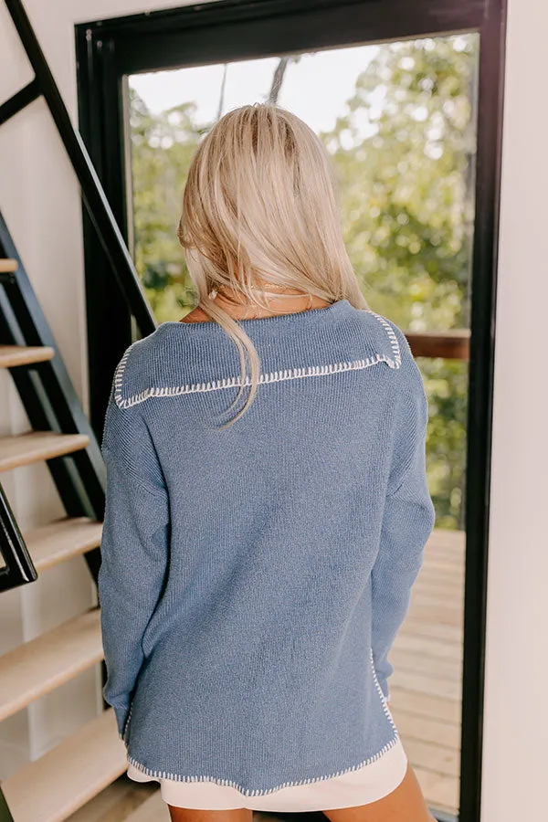 Small Town Romance Knit Sweater Top in Blue sold by Impressions product image thumbnail 3