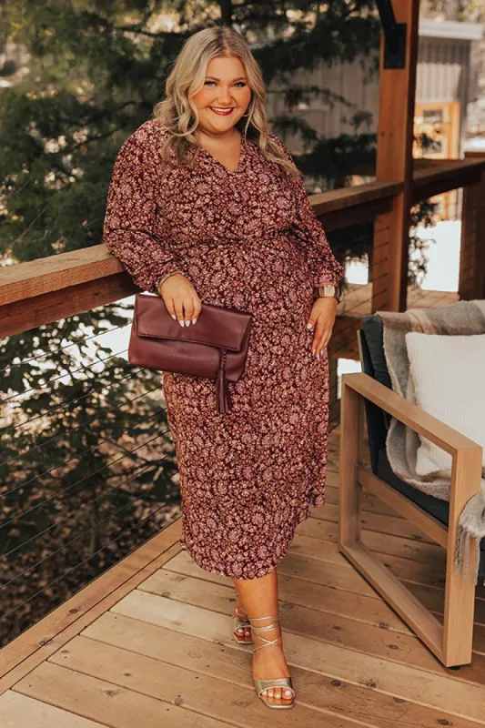 Merlot Sippin' Floral Midi Curves sold by Impressions