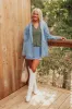 Train To Paris Denim Oversized Blazer sold by Impressions