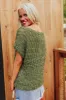 Block Party Chic Knit Top in Olive sold by Impressions