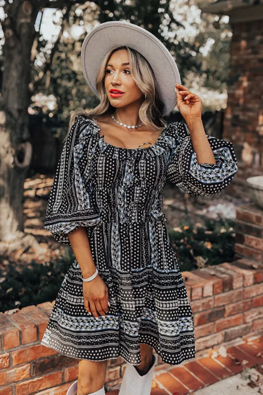 Wine Country Cutie Floral Mini Dress in Black sold by Impressions