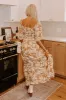 Charming Smile Floral Maxi Dress in Mocha sold by Impressions