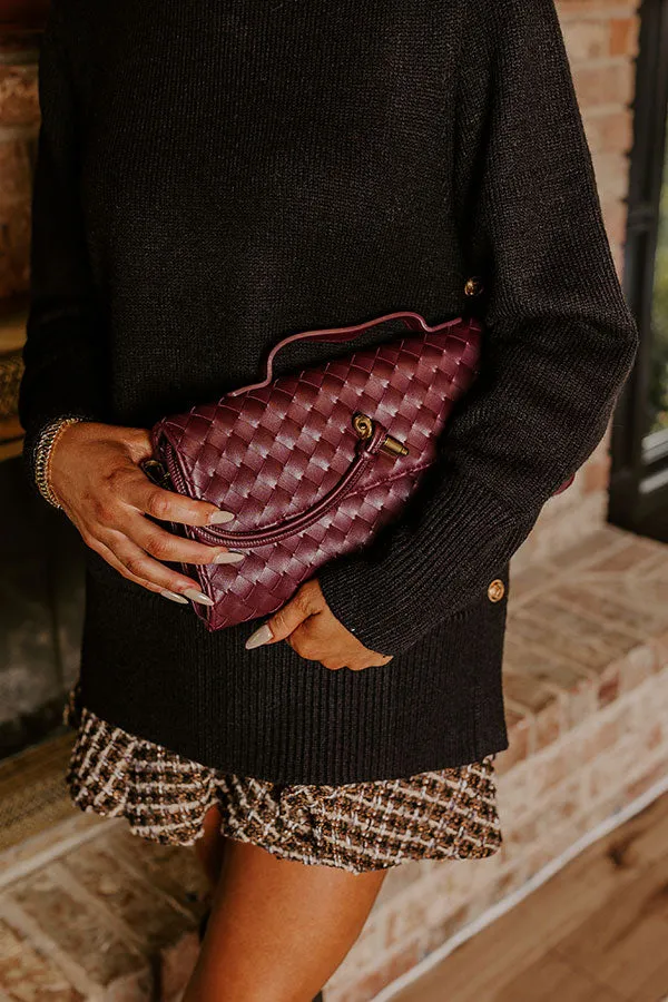 Exclusive Party Faux Leather Woven Purse in Windsor Wine sold by Impressions product image thumbnail 2