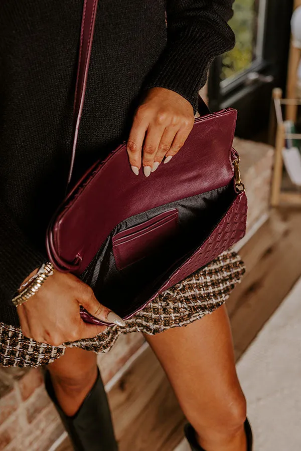 Exclusive Party Faux Leather Woven Purse in Windsor Wine sold by Impressions product image thumbnail 3