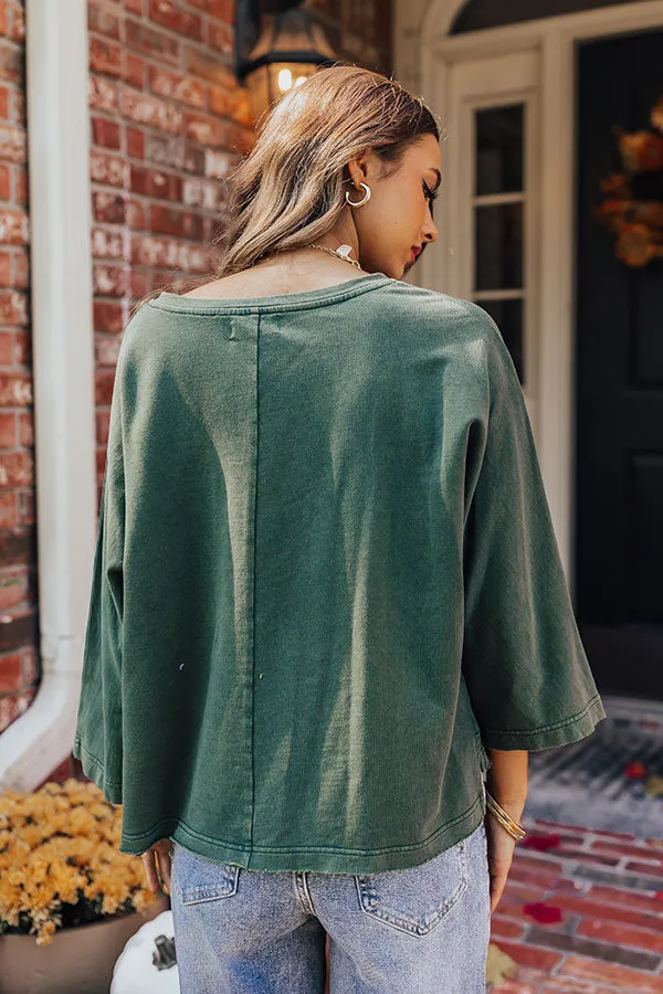 Peace And Love Vintage Wash Tee in Hunter Green sold by Impressions product image thumbnail 4