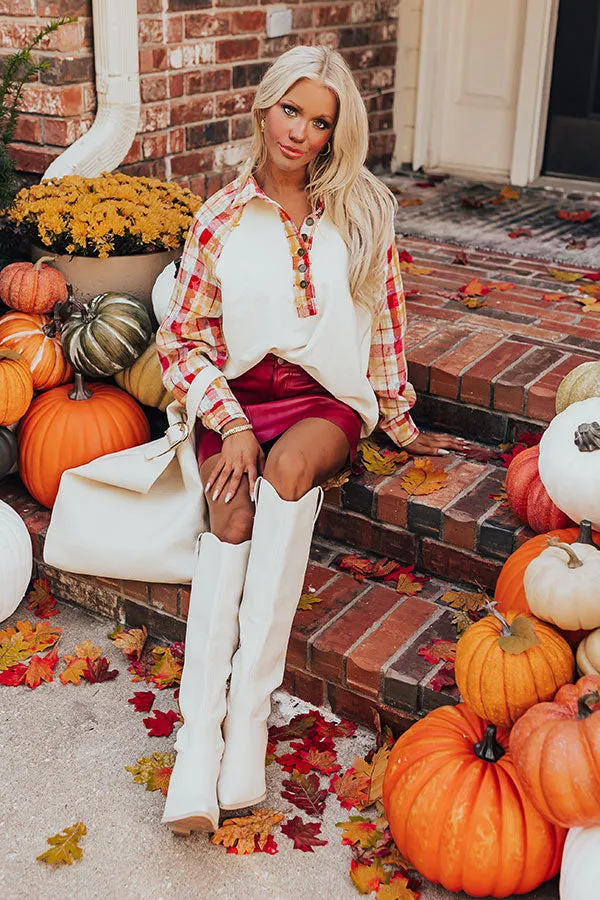 Hayride Happiness Plaid Henley sold by Impressions