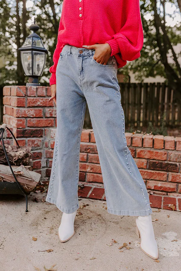 The Lorelai High Waist Pearl Embellished Jean in Light Wash sold by Impressions product image thumbnail 2