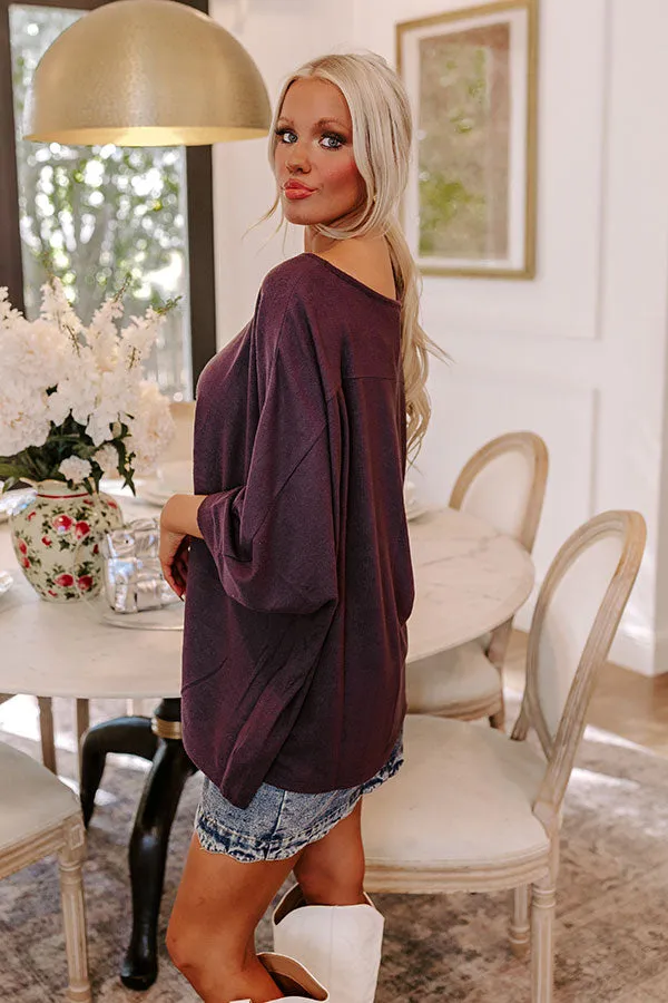 Easy To Style Oversized Dolman Tee in Royal Plum sold by Impressions product image thumbnail 3