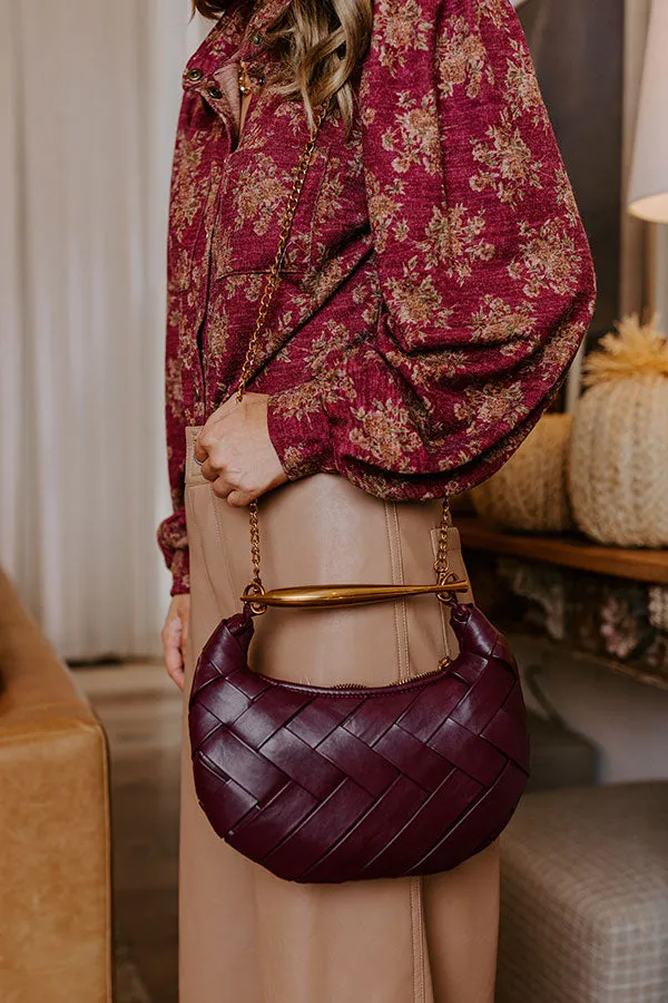 Easy To Style Faux Leather Woven Purse in Merlot sold by Impressions