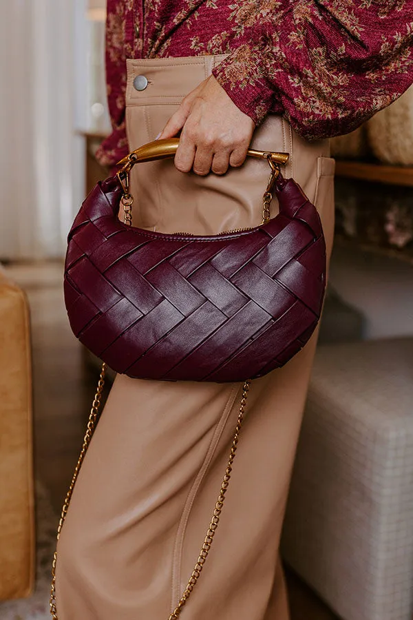 Easy To Style Faux Leather Woven Purse in Merlot sold by Impressions product image thumbnail 2