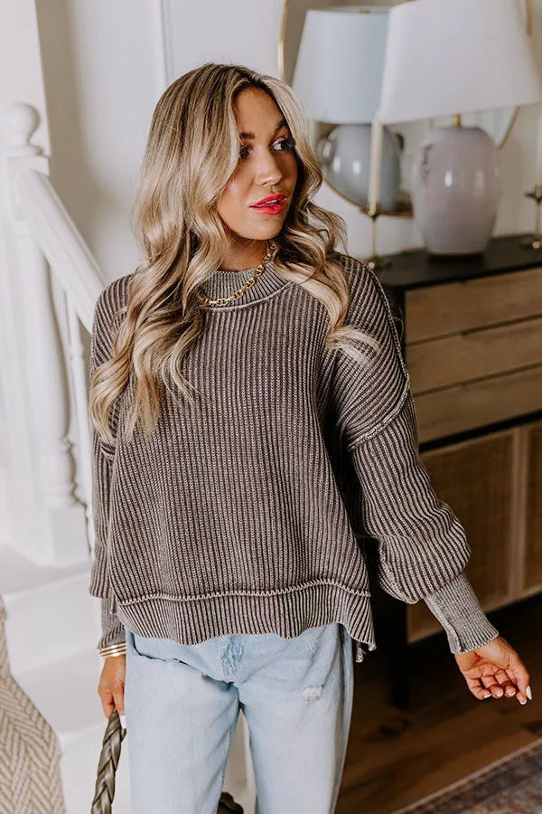 Vermont Bound Vintage Wash Oversized Sweater in Mocha sold by Impressions