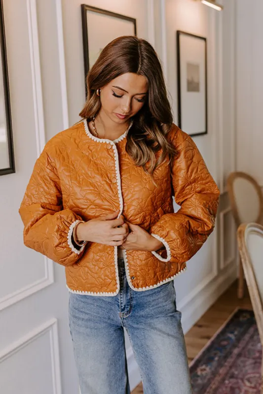 Fall Festival Quilted Jacket in Pumpkin sold by Impressions
