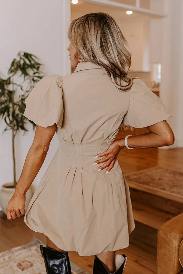 She's Unforgettable Mini Dress in Khaki sold by Impressions product image thumbnail 3