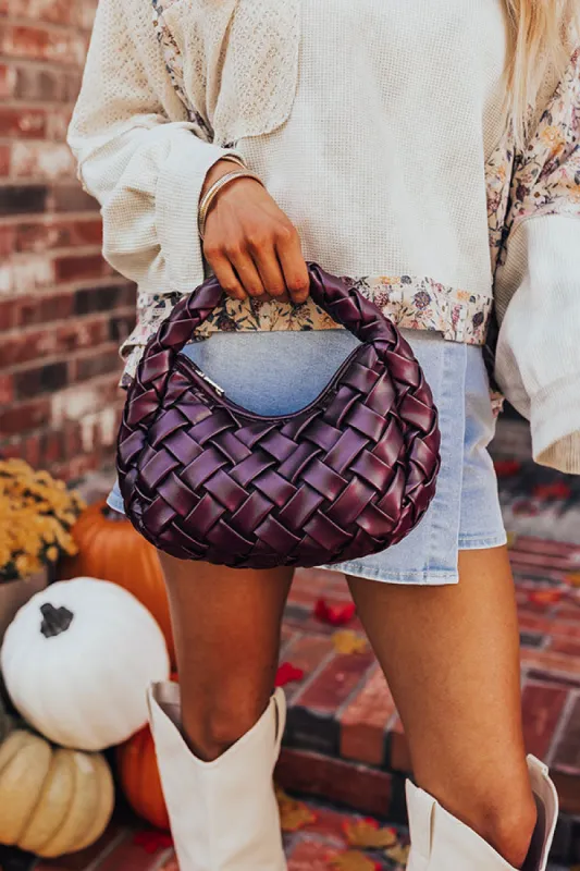 Vogue Views Faux Leather Woven Purse in Windsor Wine sold by Impressions