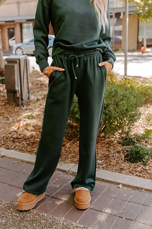 Cozy Casual High Waist Wide Leg Pants in Hunter Green sold by Impressions product image thumbnail 2