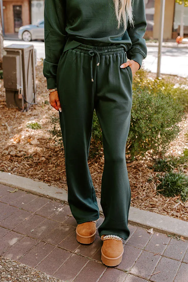 Cozy Casual High Waist Wide Leg Pants in Hunter Green sold by Impressions product image thumbnail 4
