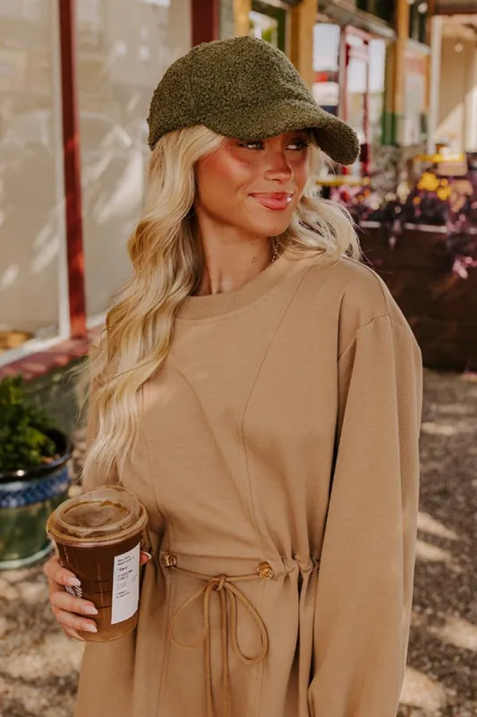 Easy To Style Sherpa Baseball Cap in Olive sold by Impressions