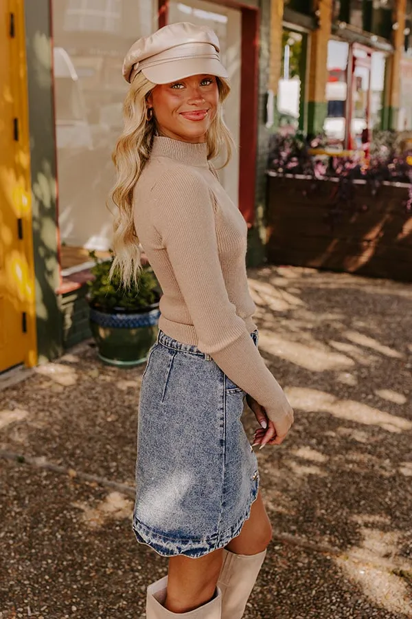 Crisp Mornings Ribbed Top in Warm Taupe sold by Impressions product image thumbnail 4