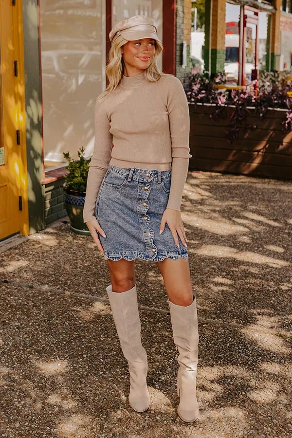 Crisp Mornings Ribbed Top in Warm Taupe sold by Impressions product image thumbnail 2