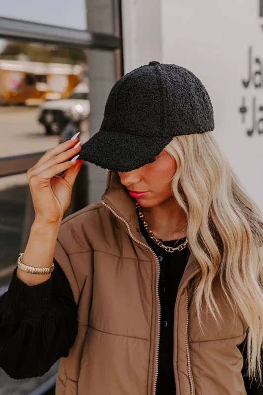 Easy To Style Sherpa Baseball Cap in Black sold by Impressions