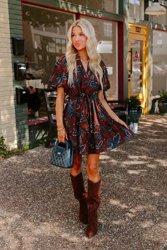 Autumn Aura Floral Mini Dress sold by Impressions