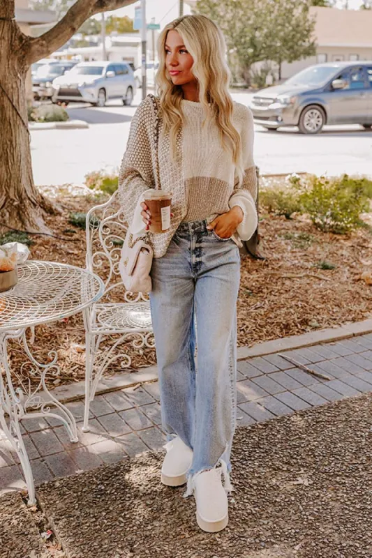 Cafe Cutie Color Block Sweater Top sold by Impressions