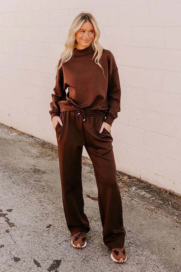 Cozy Casual High Waist Wide Leg Pants in Chestnut sold by Impressions