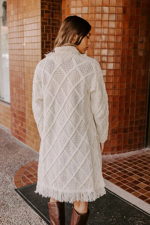 Fireside Cozy Cable Knit Fringe Cardigan sold by Impressions product image thumbnail 5