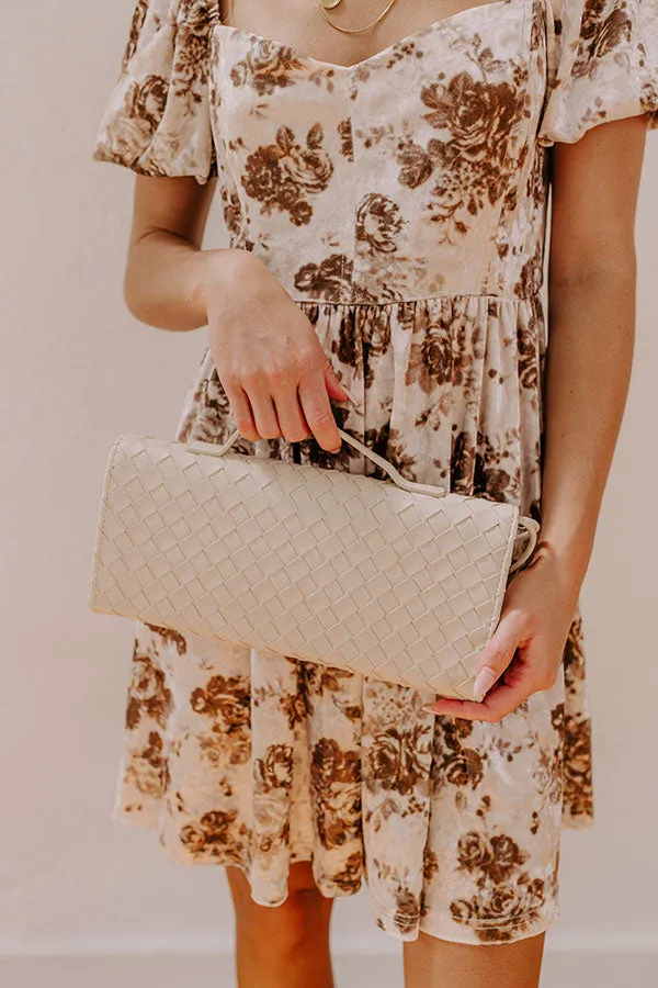 Exclusive Party Faux Leather Woven Purse in Light Oatmeal sold by Impressions product image thumbnail 4