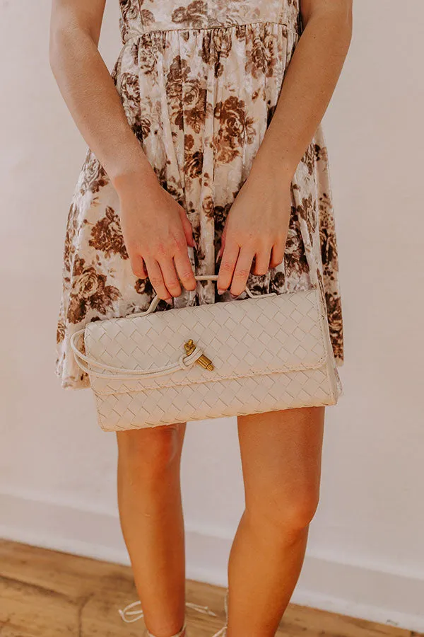 Exclusive Party Faux Leather Woven Purse in Light Oatmeal sold by Impressions product image thumbnail 2