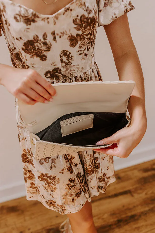 Exclusive Party Faux Leather Woven Purse in Light Oatmeal sold by Impressions product image thumbnail 3