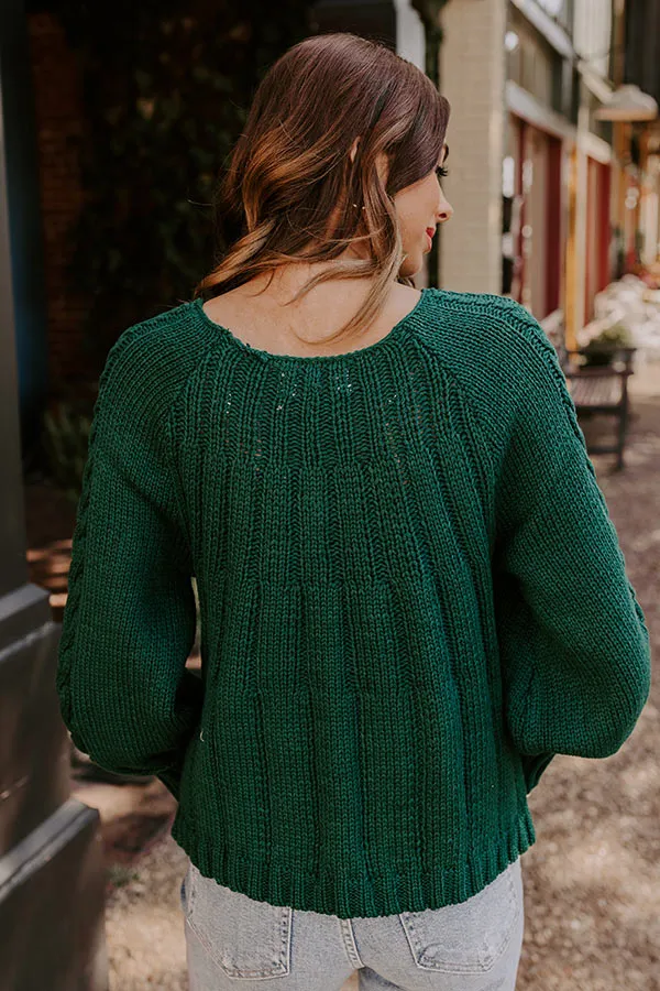 Cabin Parkway Cable Knit Sweater in Hunter Green sold by Impressions product image thumbnail 4