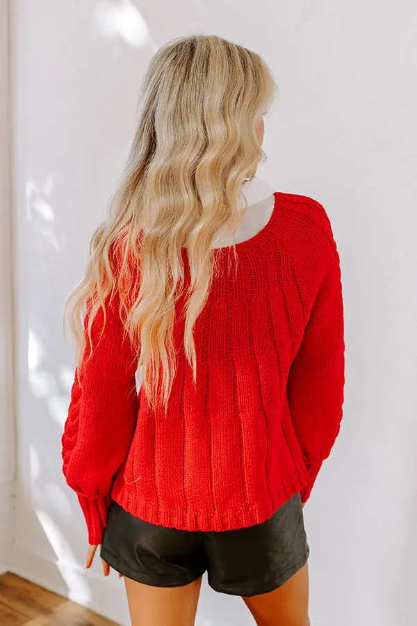 Cabin Parkway Cable Knit Sweater in Red sold by Impressions product image thumbnail 4