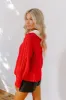 Cabin Parkway Cable Knit Sweater in Red sold by Impressions