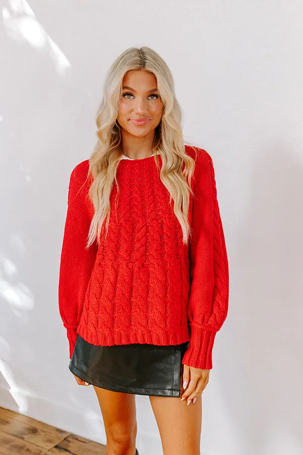 Cabin Parkway Cable Knit Sweater in Red sold by Impressions product image thumbnail 2