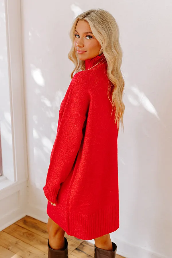 Oh So Cozy Knit Sweater Dress in Red sold by Impressions product image thumbnail 4