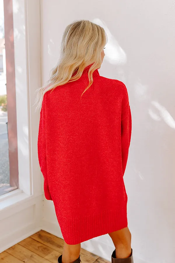 Oh So Cozy Knit Sweater Dress in Red sold by Impressions product image thumbnail 5