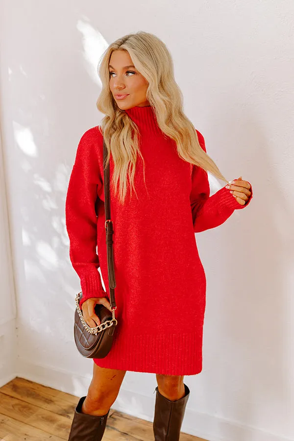 Oh So Cozy Knit Sweater Dress in Red sold by Impressions product image thumbnail 2