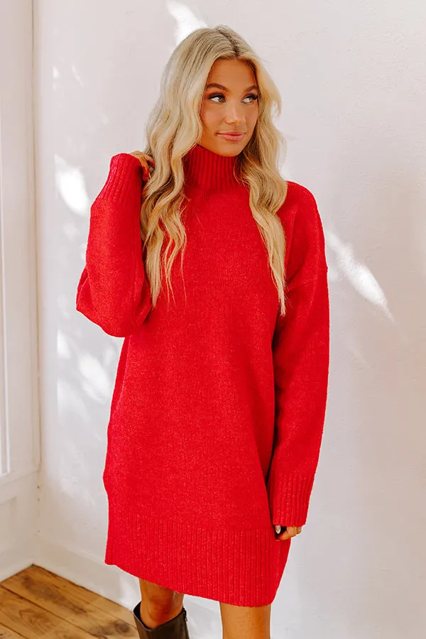Oh So Cozy Knit Sweater Dress in Red sold by Impressions product image thumbnail 3