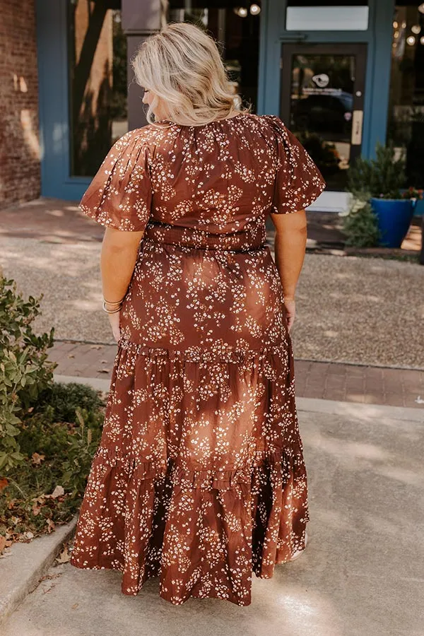 Polished Perfection Floral Maxi Dress in Dark Chocolate Curves sold by Impressions product image thumbnail 4