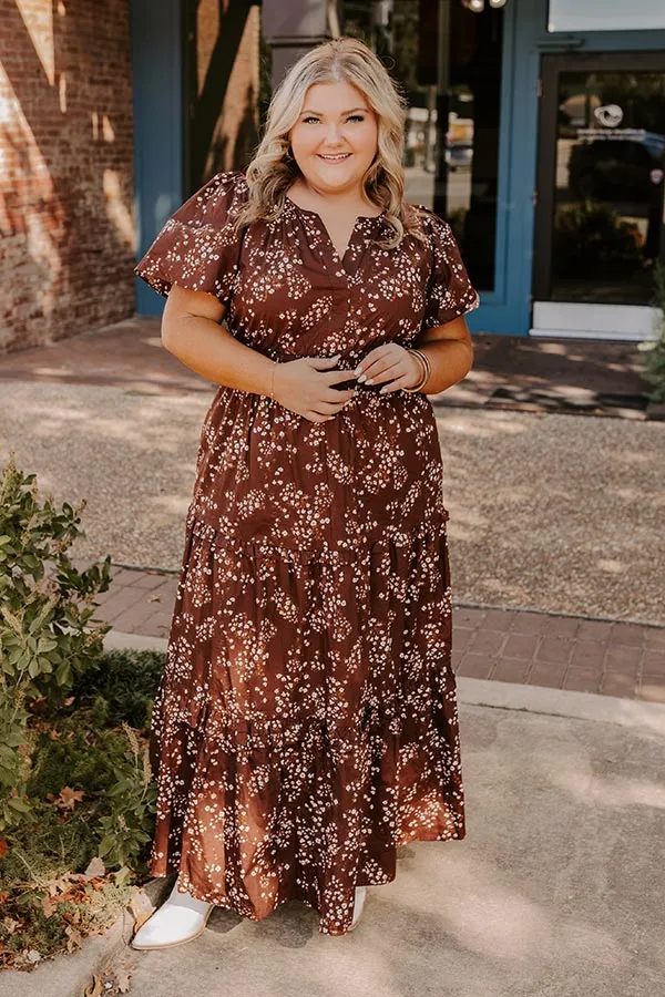 Polished Perfection Floral Maxi Dress in Dark Chocolate Curves sold by Impressions product image thumbnail 2