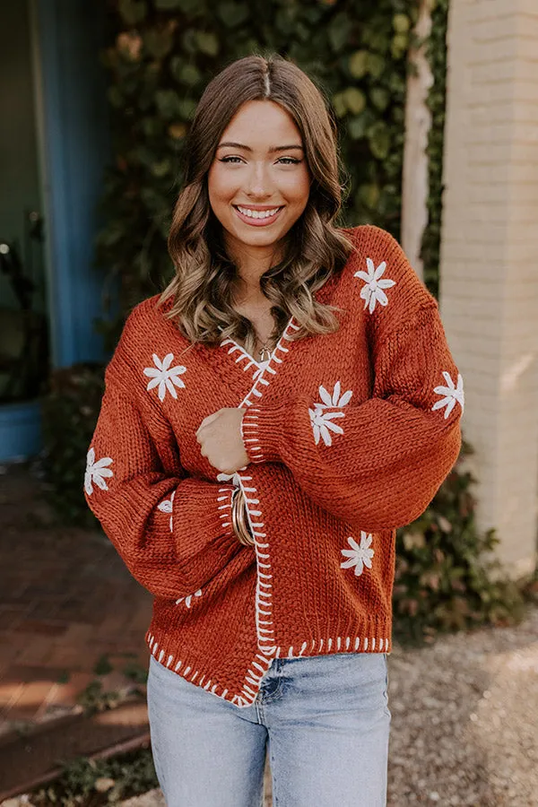 Chai Latte Please Knit Cardigan in Rust sold by Impressions product image thumbnail 2