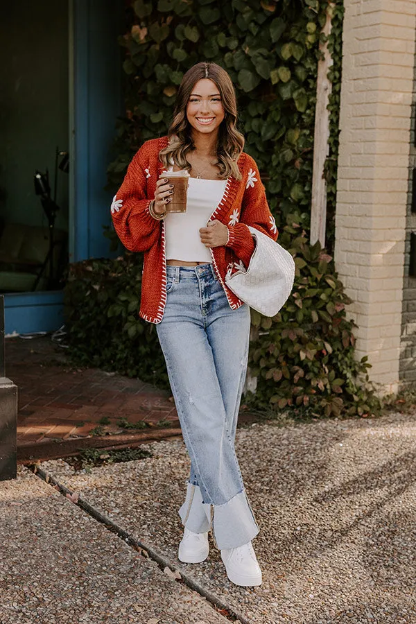 Chai Latte Please Knit Cardigan in Rust sold by Impressions product image thumbnail 3