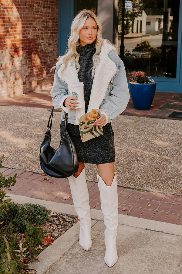 Oh So Cozy Knit Sweater Dress in Black sold by Impressions product image thumbnail 5