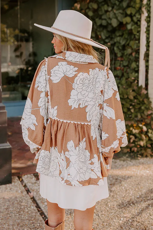 Always In Style Floral Top in Camel sold by Impressions product image thumbnail 4