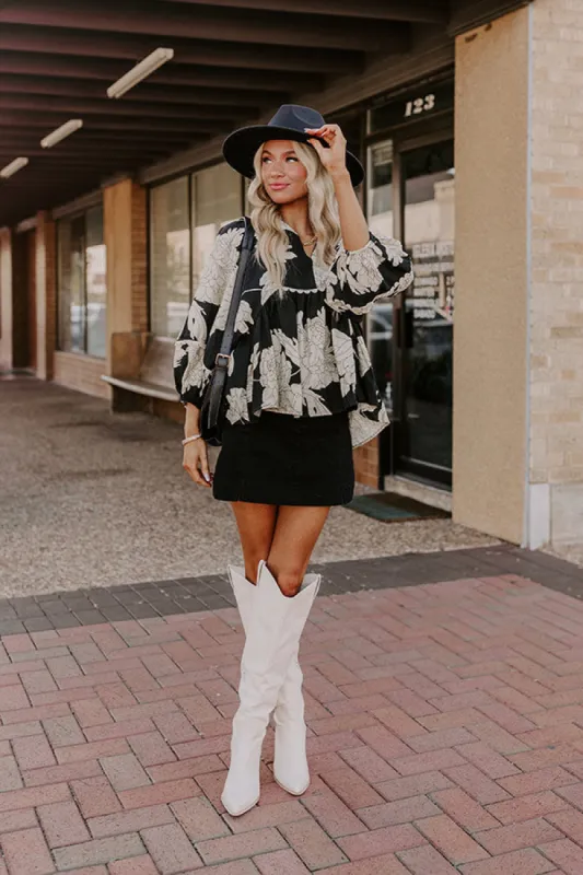 Always In Style Floral Top in Black sold by Impressions