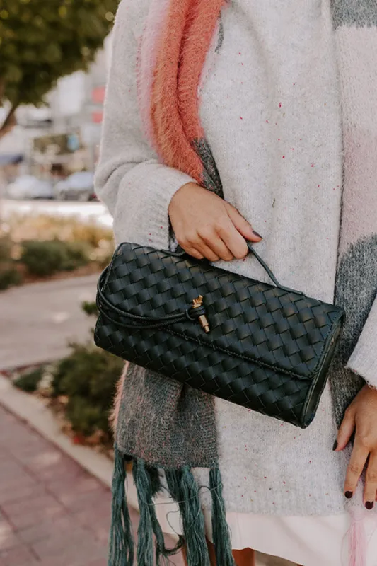 Exclusive Party Faux Leather Woven Purse in Forest sold by Impressions