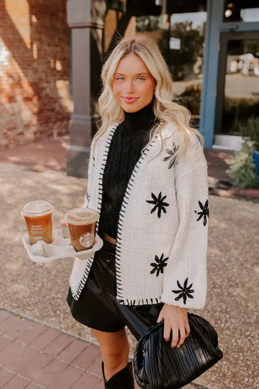 Chai Latte Please Knit Cardigan in Ivory sold by Impressions